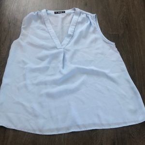 Periwinkle chiffon tank top